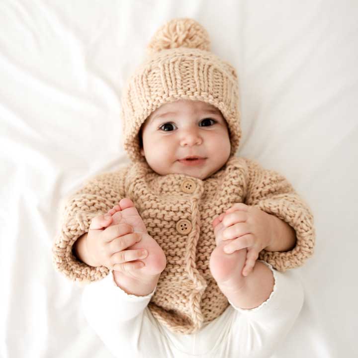 Latte Garter Stitch Cardigan