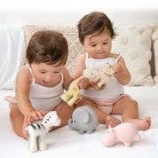 Tikiri Toys LLC - Elephant Natural Organic Rubber Teether, Rattle & Bath Toy