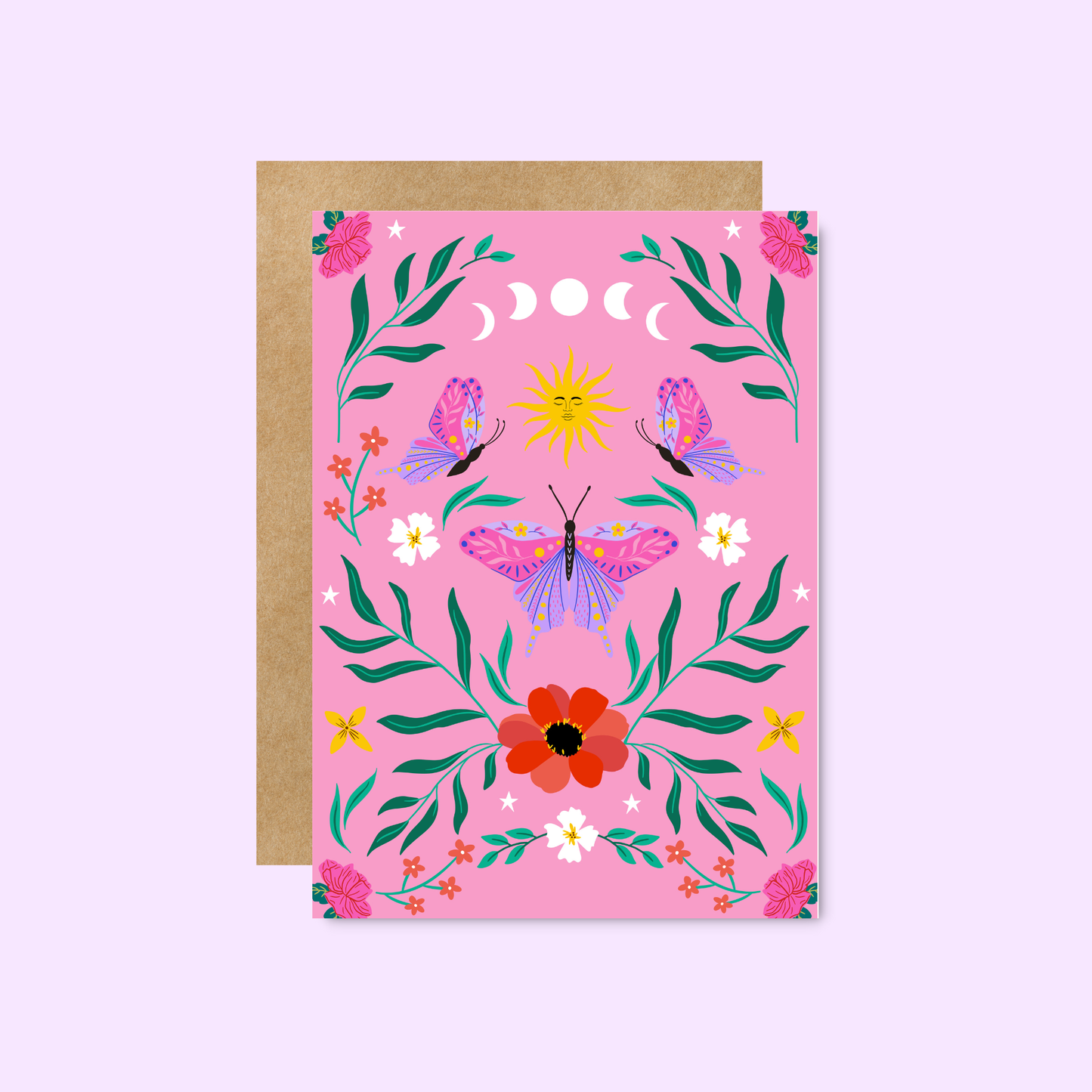 Little Viper Co - Celestial Pink Moon Greeting Card