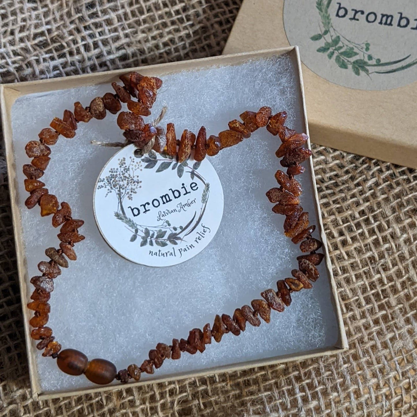 Raw genuine Baltic Amber baby necklace 12.5"