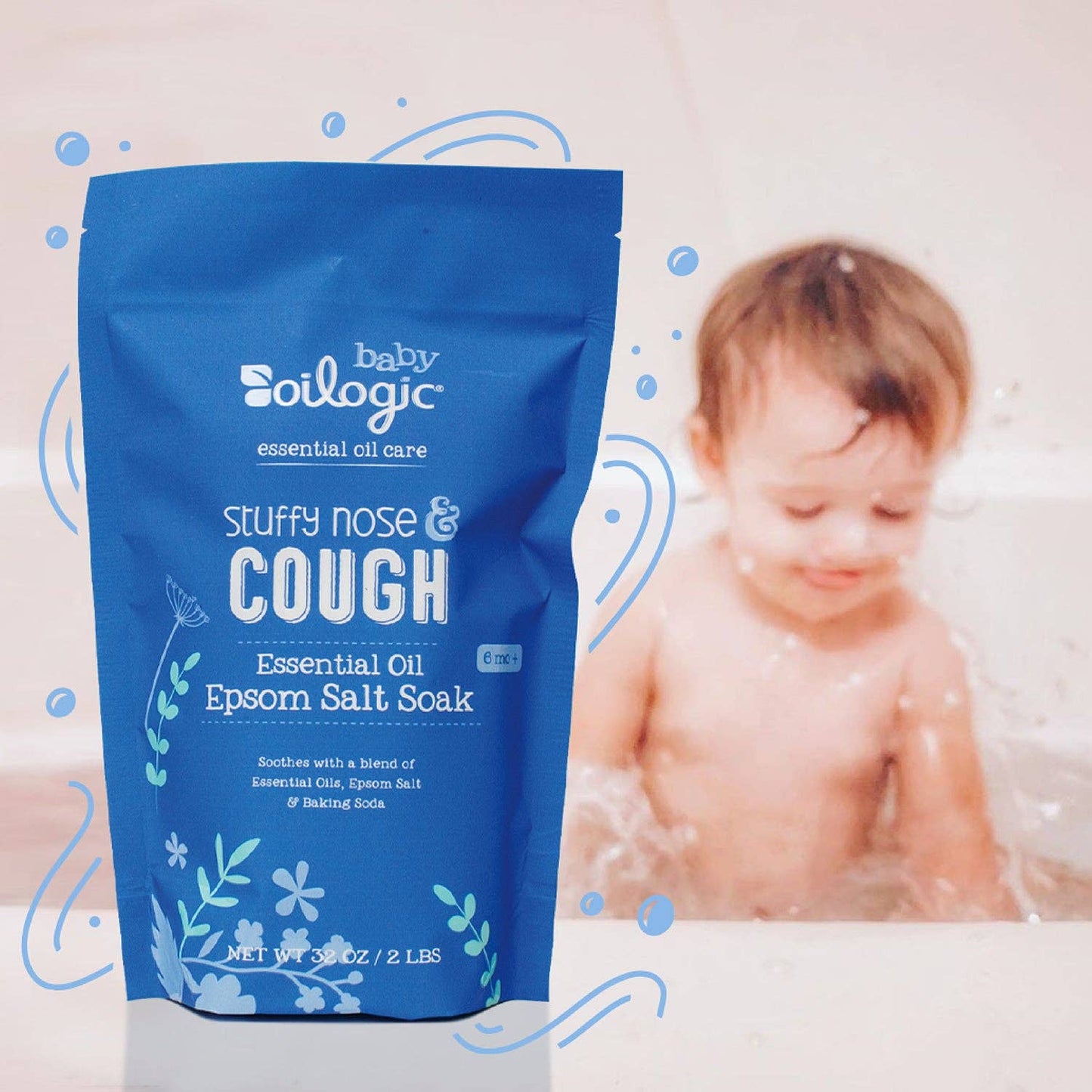 Stuffy Nose & Cough Essential Oil Epsom Salt Soak