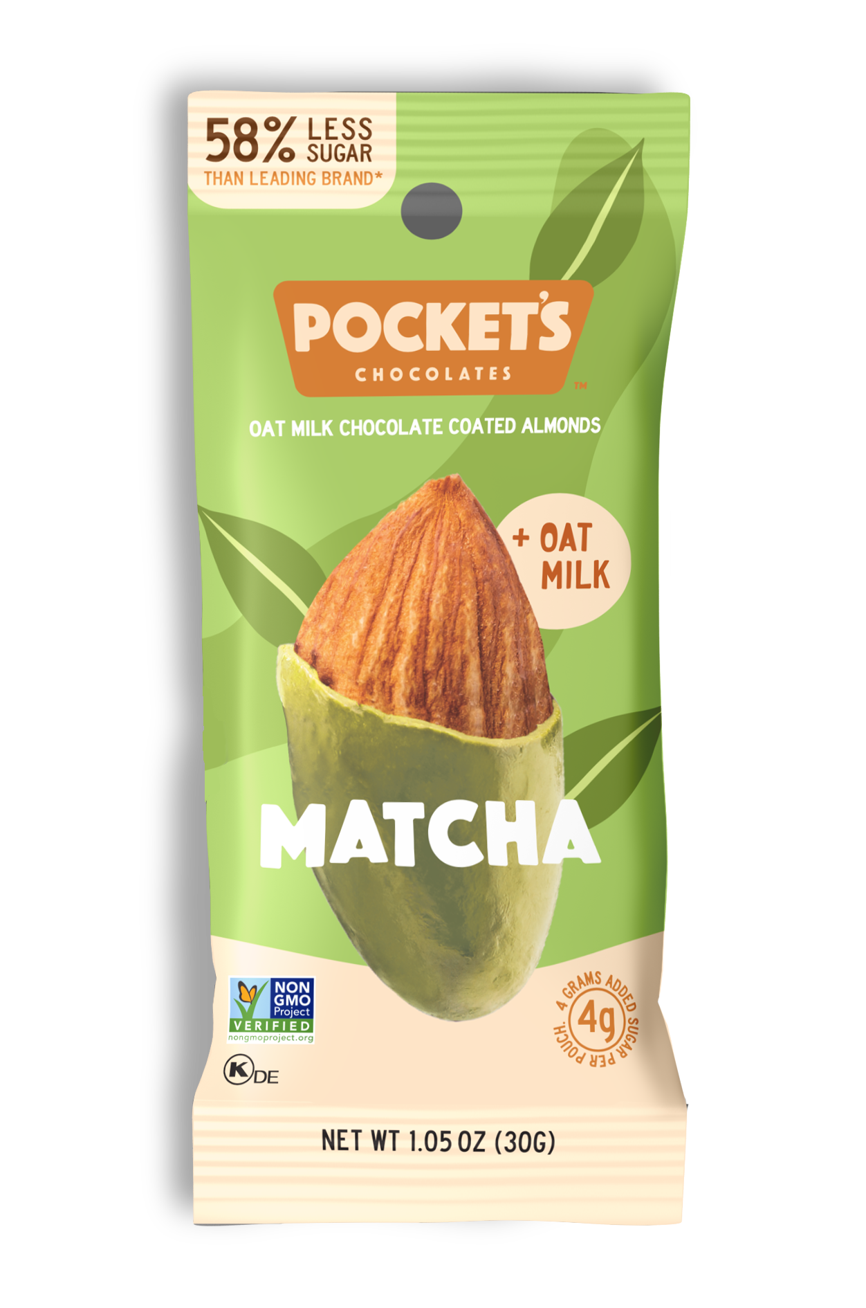 Pocket's Chocolates (Formerly Pocket Latte) - Matcha Chocolate Almonds, 1.05 oz Single Serve Packs
