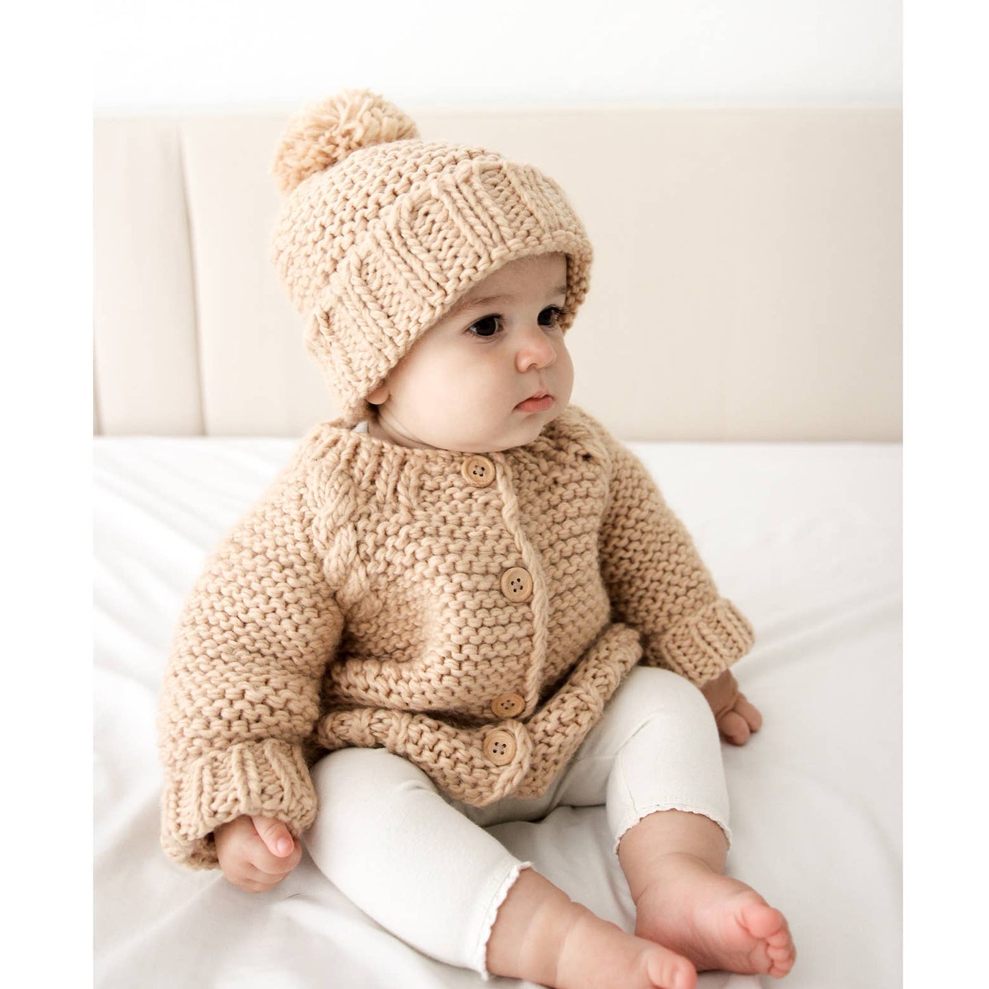 Latte Garter Stitch Cardigan