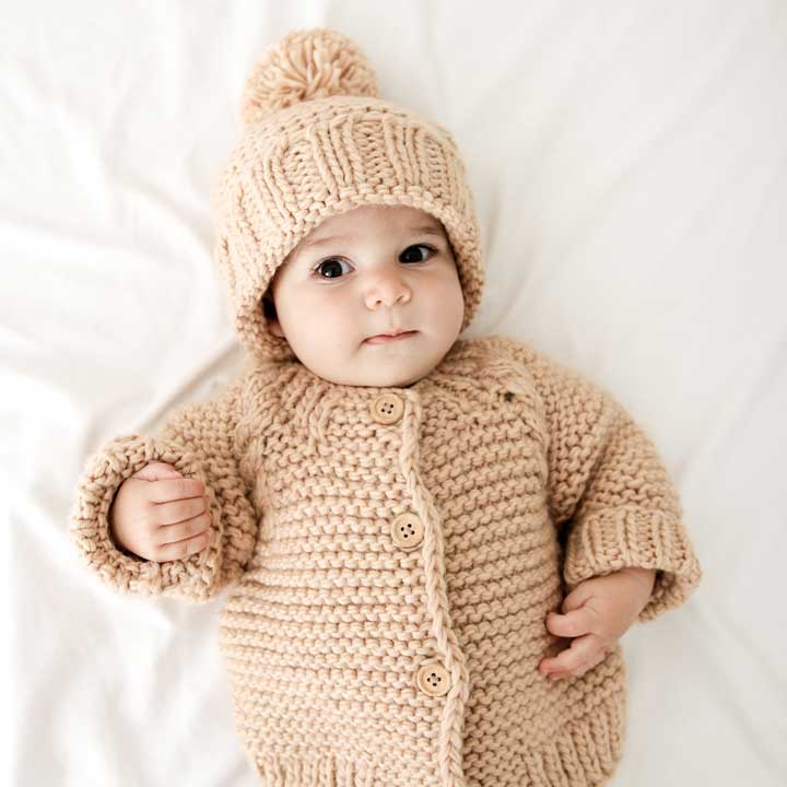 Latte Garter Stitch Cardigan