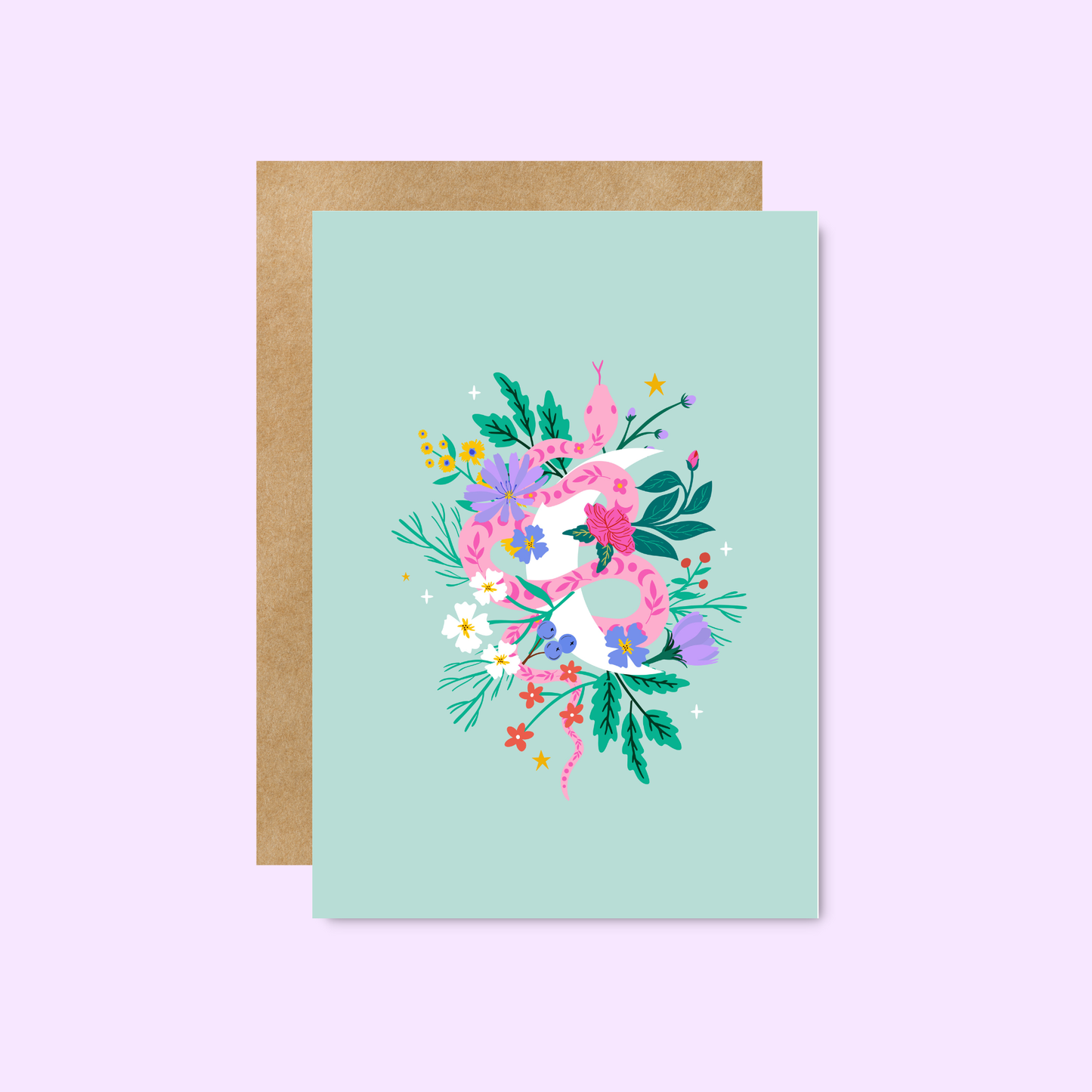Little Viper Co - Floral Snake Greeting Card