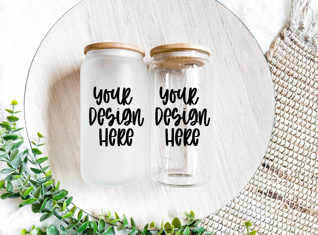 Adjusting Motherhood 16oz Clear Glass Cup with Bamboo Lid