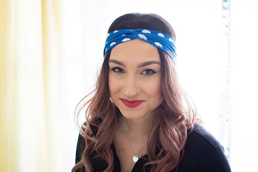 Red and Blue Buffalo Headband