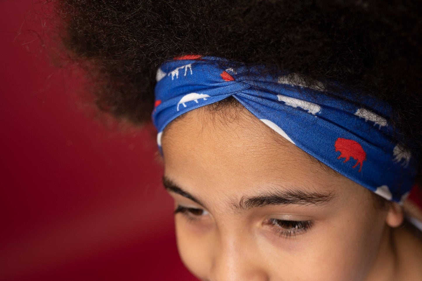 Red and Blue Buffalo Headband