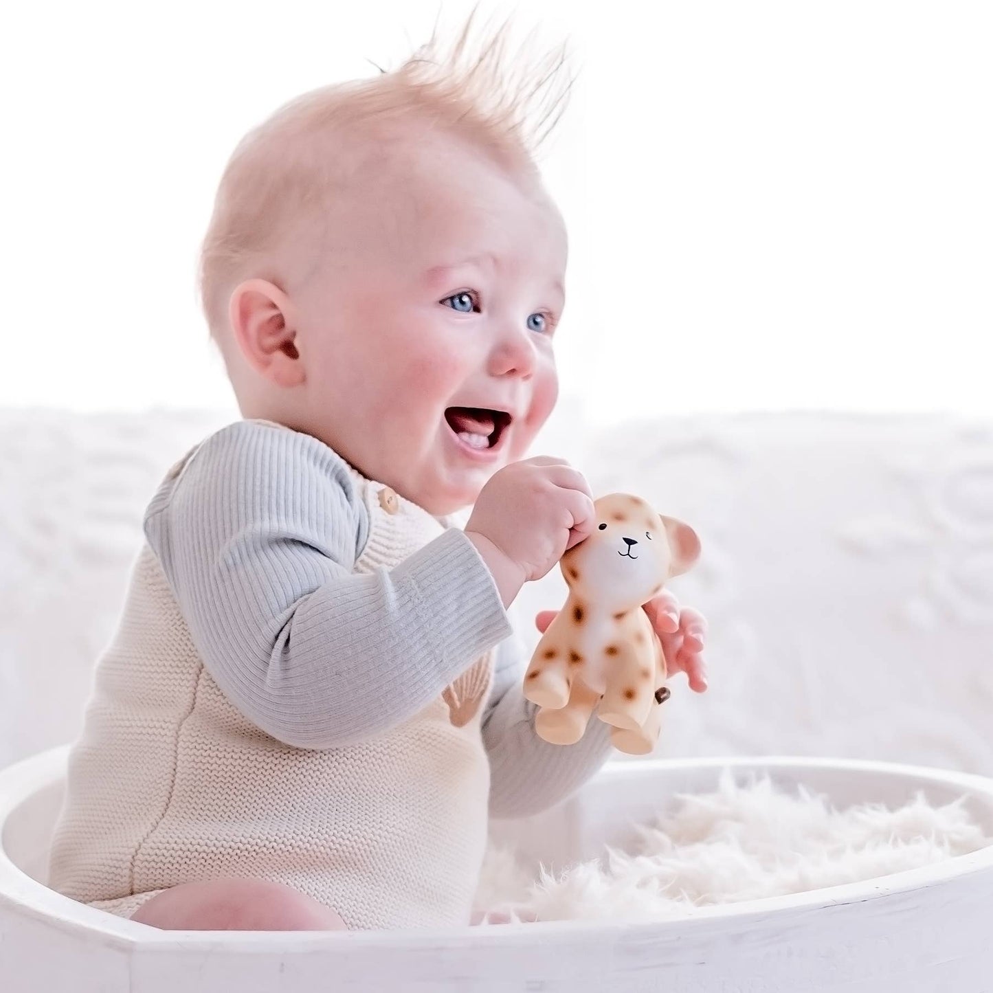 Tikiri Toys LLC - Leopard Natural Rubber Teether Rattle & Bath Toy