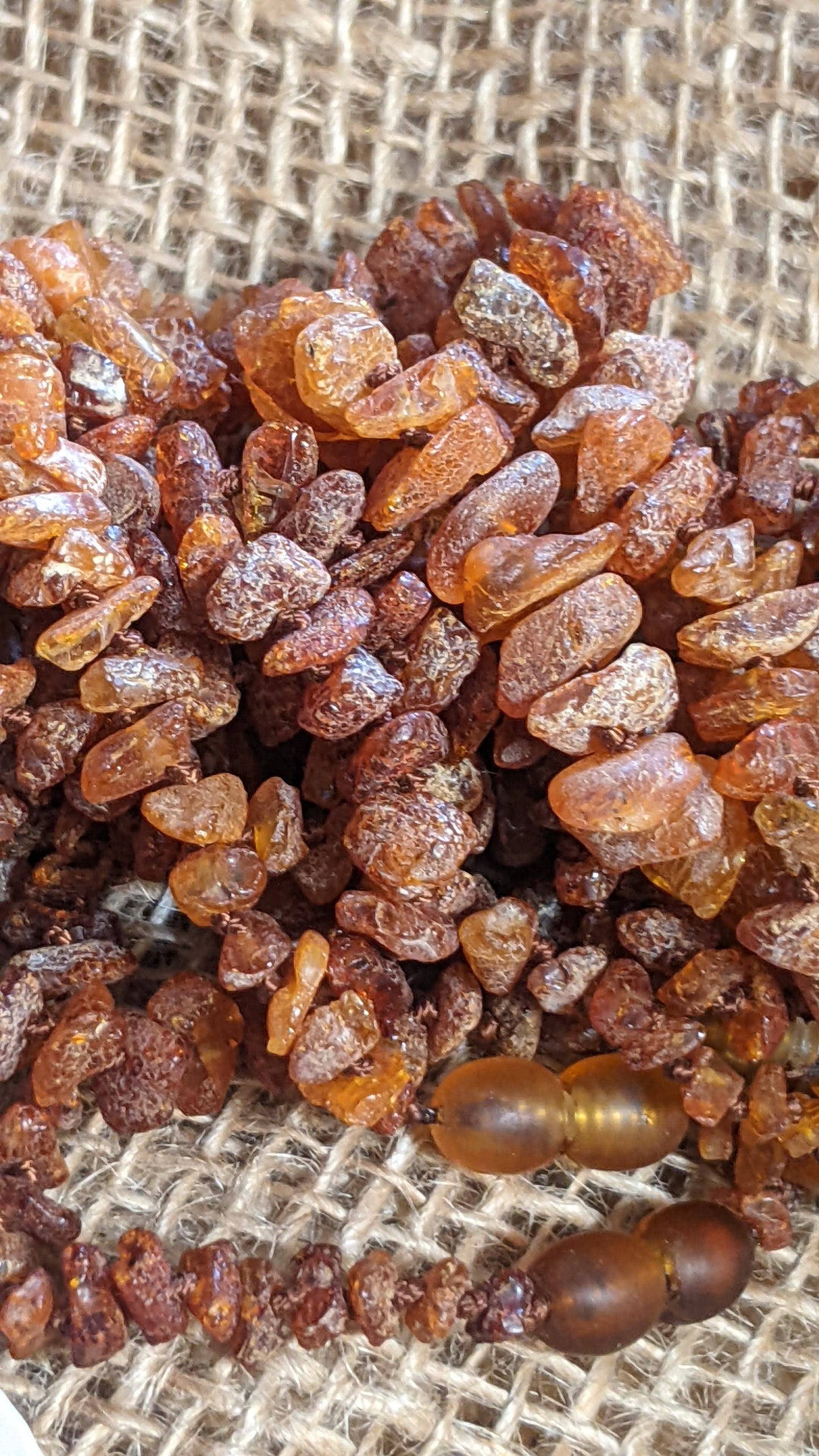 Raw genuine Baltic Amber baby necklace 12.5"