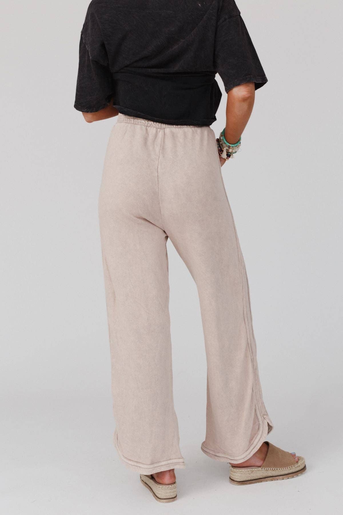 So Comfy Wide Leg Full Pant - Taupe