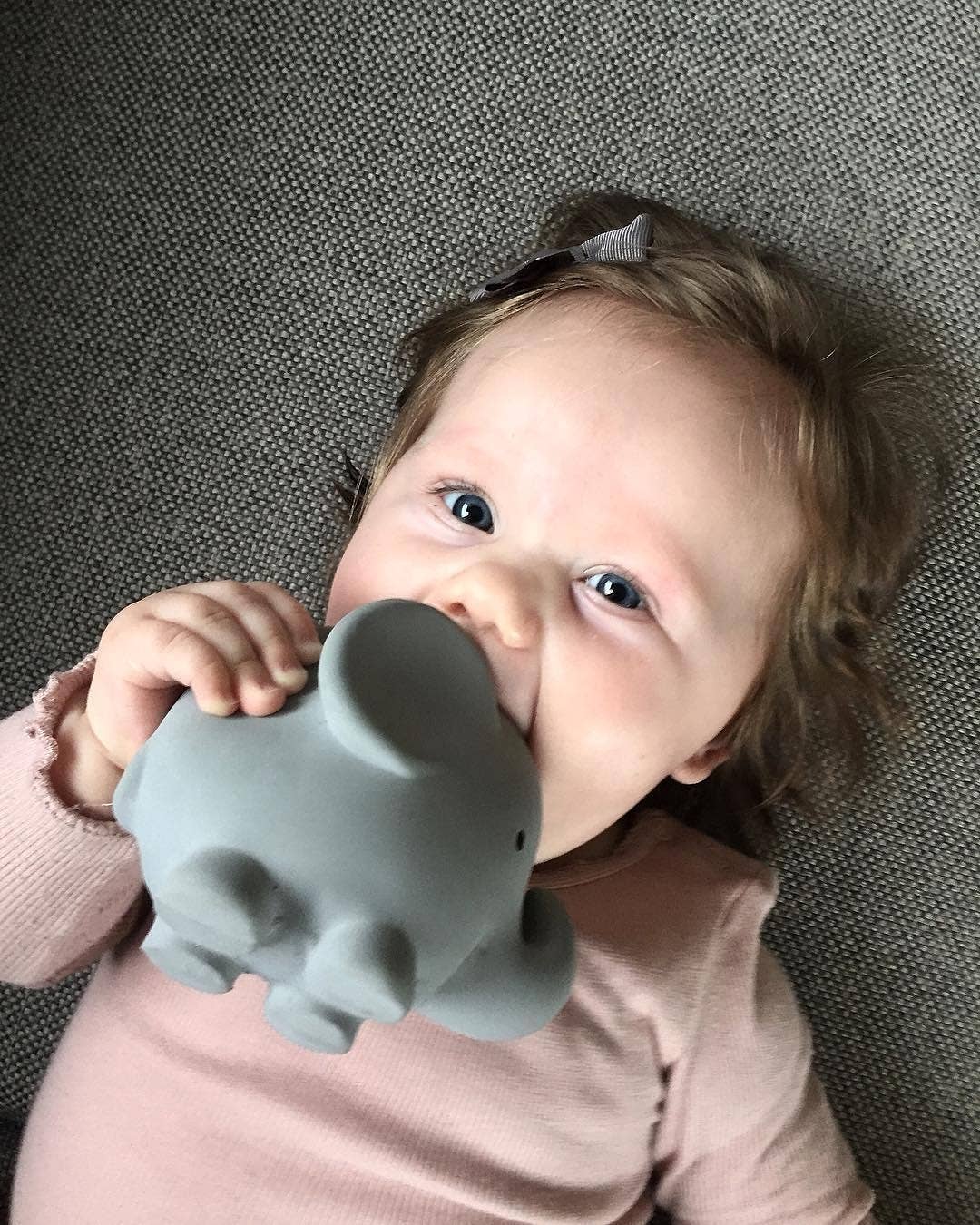 Tikiri Toys LLC - Elephant Natural Organic Rubber Teether, Rattle & Bath Toy