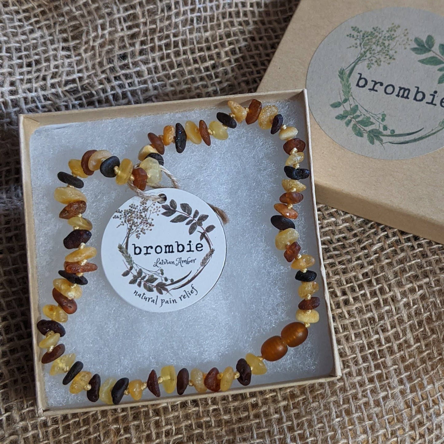 Raw genuine Baltic Amber baby necklace 12.5"