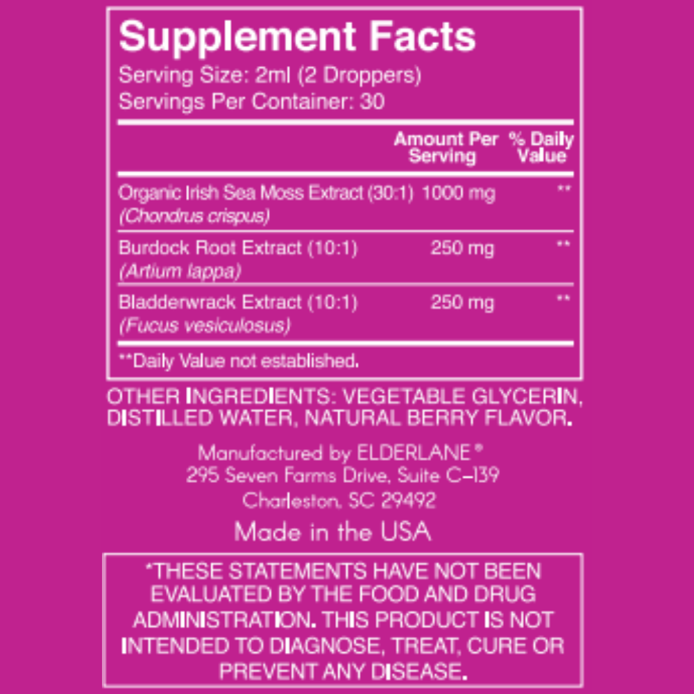 Elderlane™ - Sea Moss Drops 2 oz - Berry Flavor