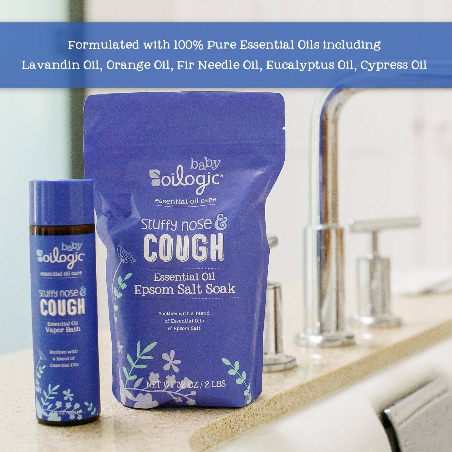 Stuffy Nose & Cough Essential Oil Epsom Salt Soak