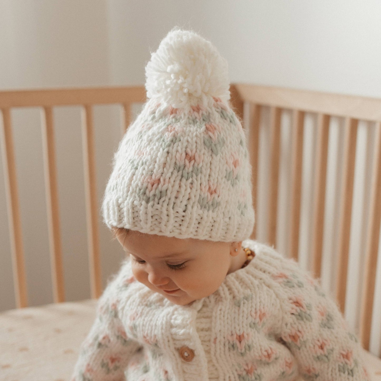 Bitty Blooms Blush Beanie