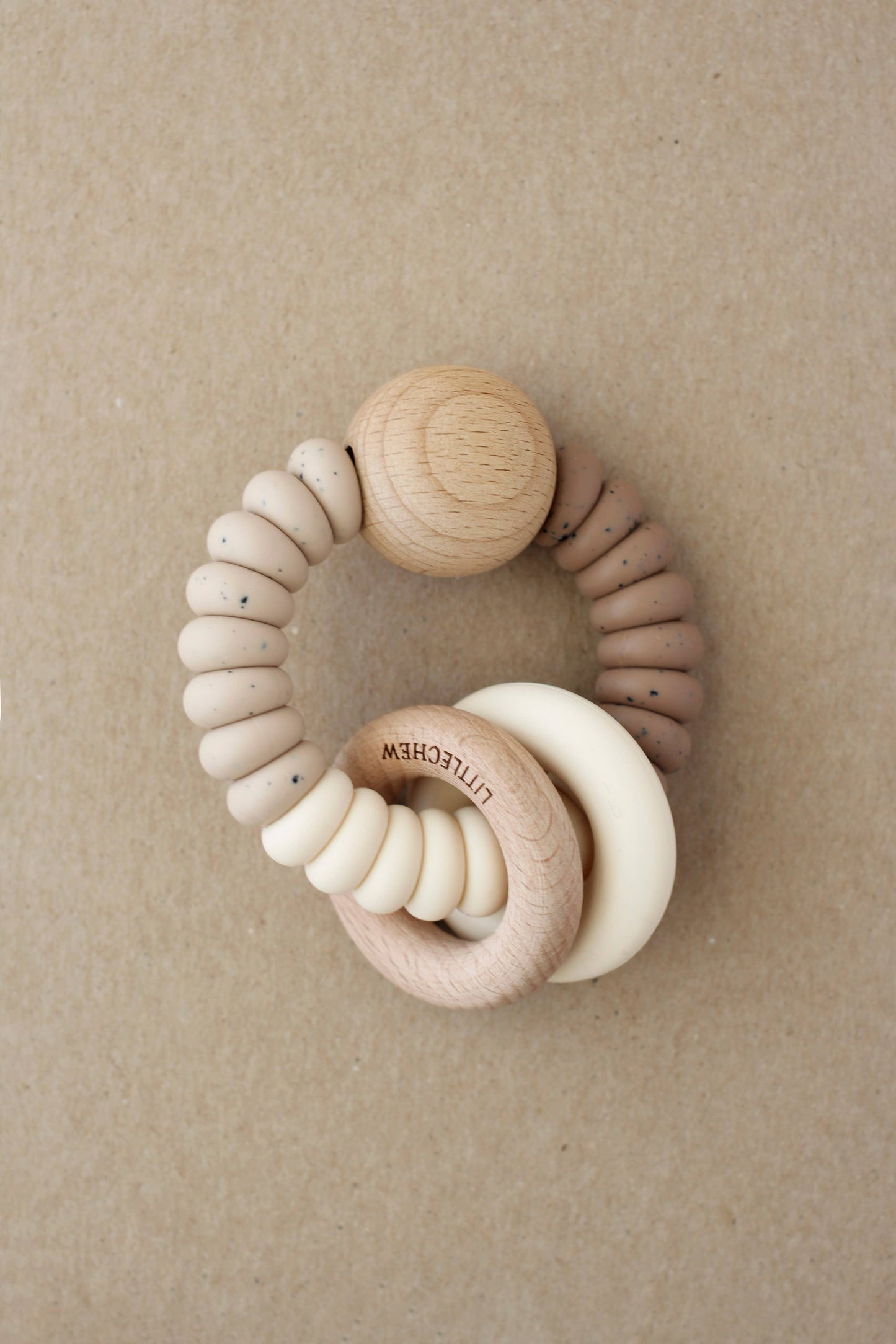Little Chew - Rattle Teether - Wess | Speckled Truffle