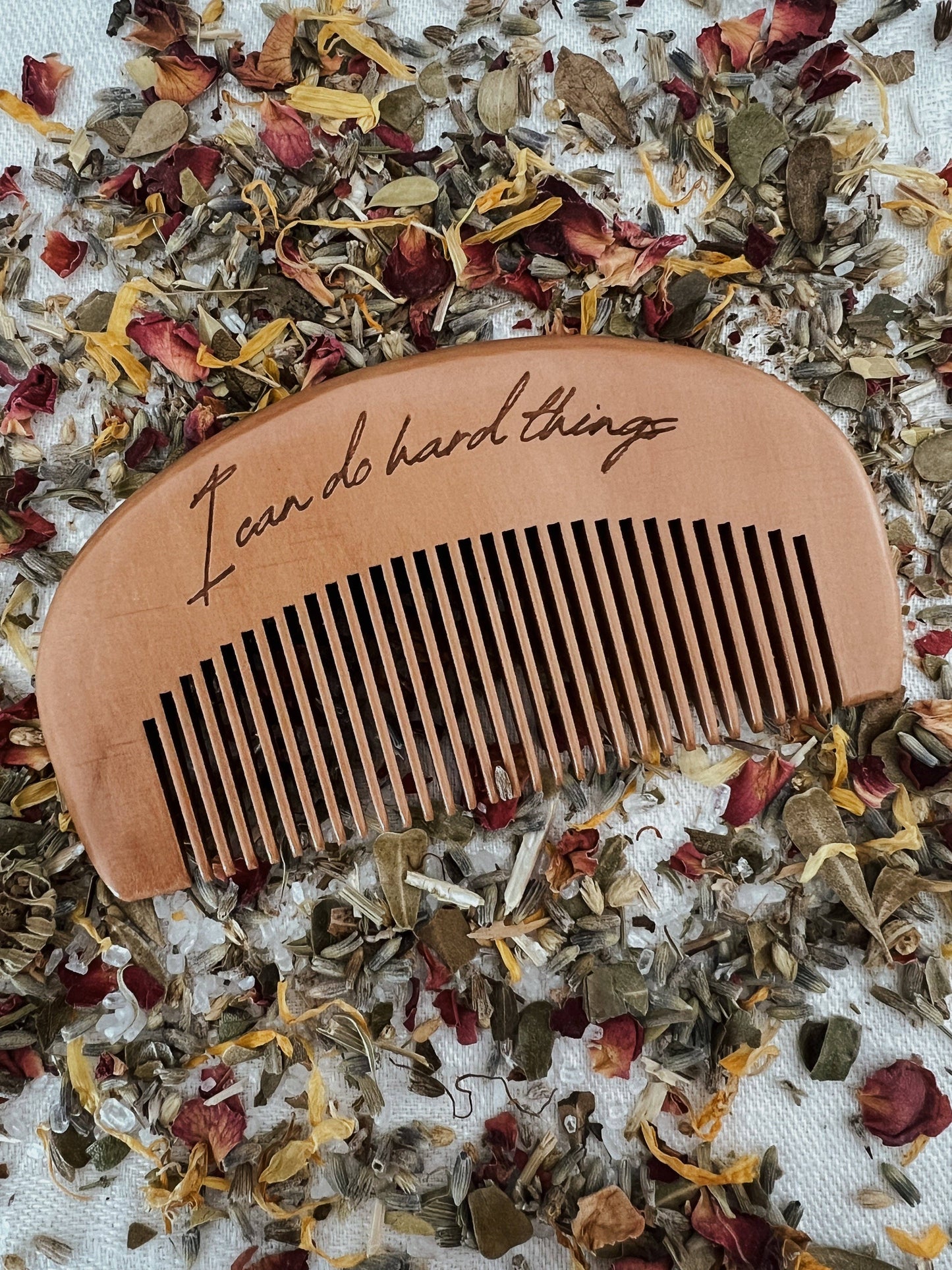 Engraved Wooden Labor Comb