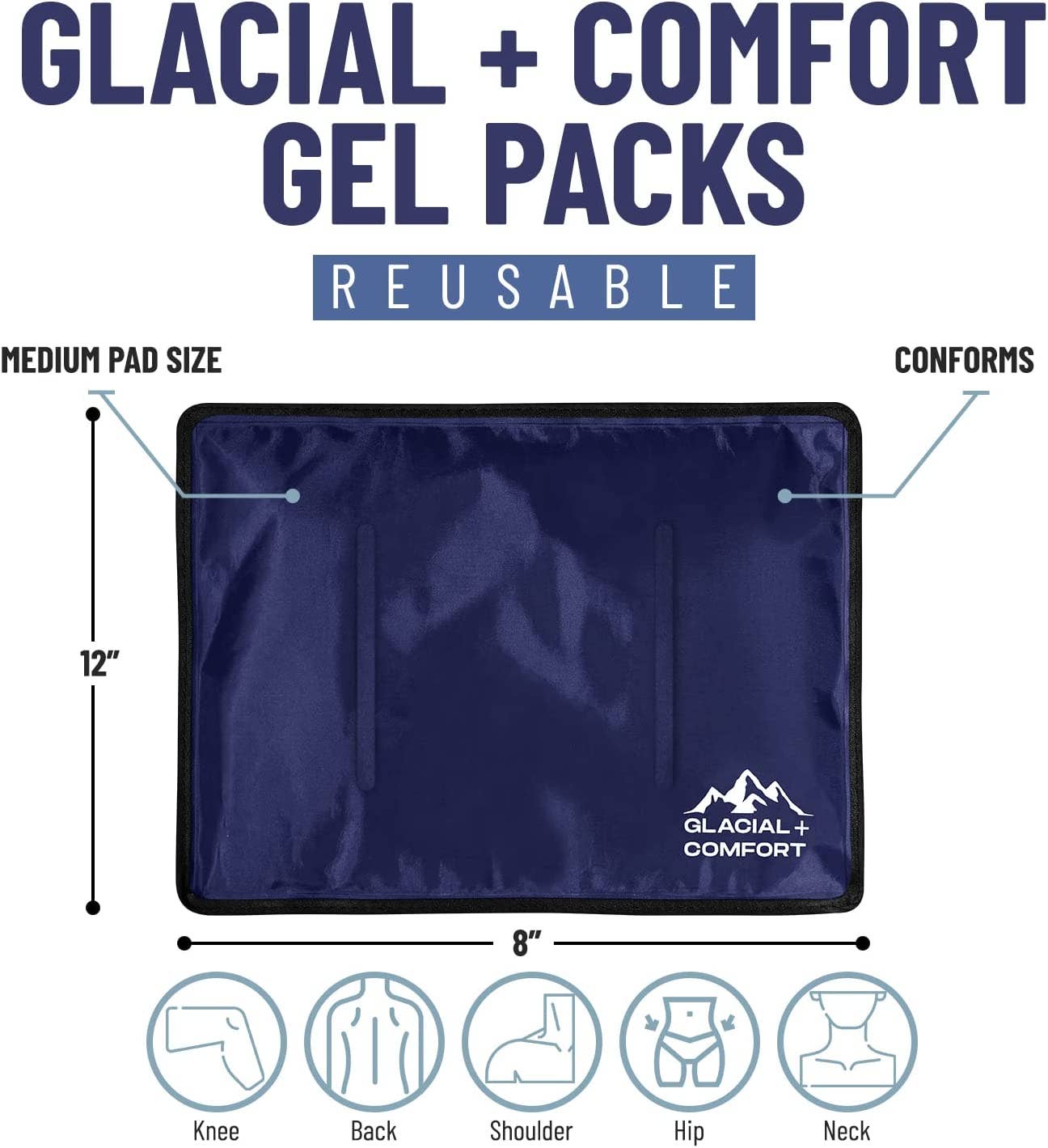 Glacial Comfort Gel Ice Pack Reusable Flex Technology