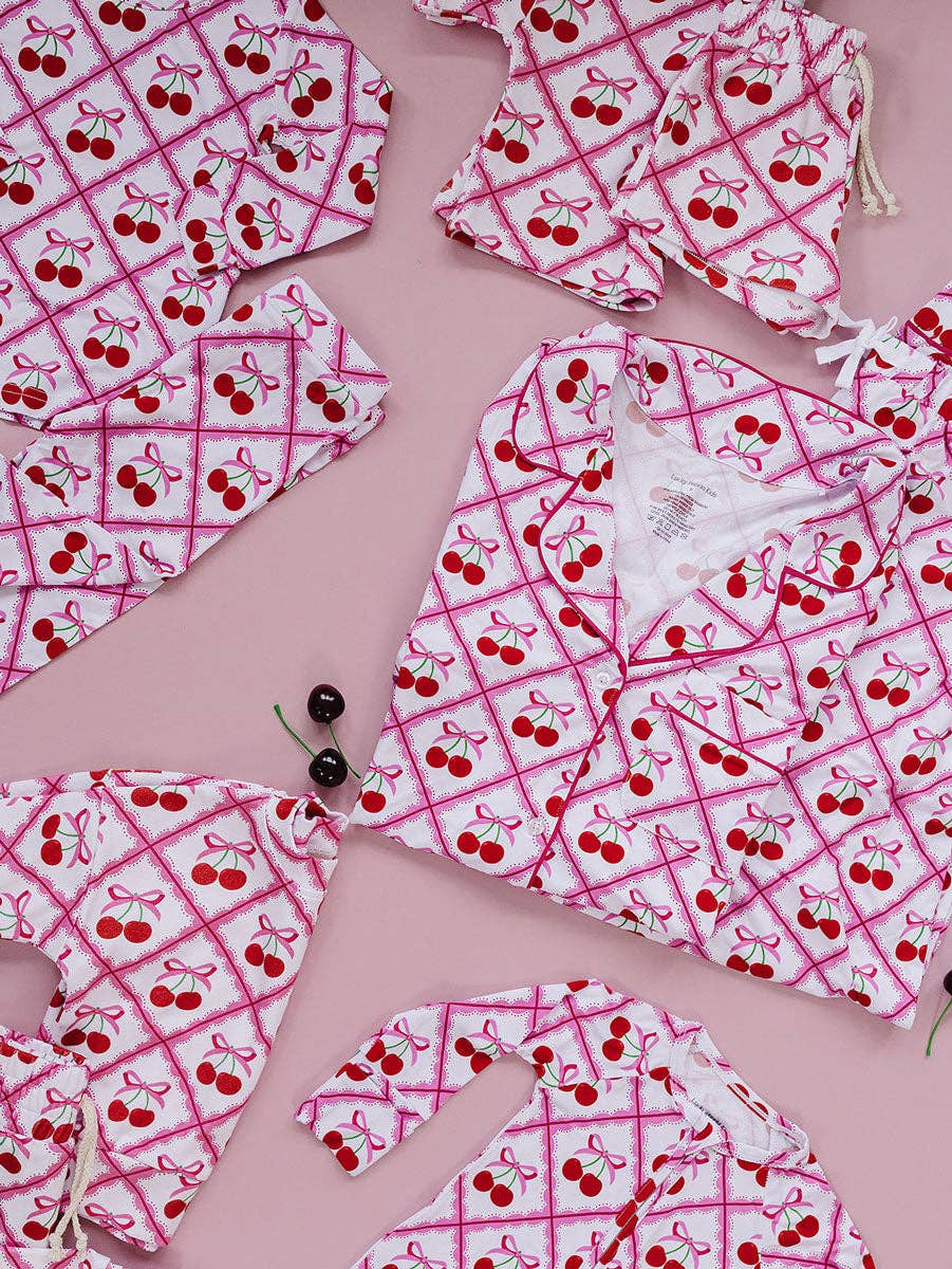 Bamboo Zip Romper | Cherry Bow