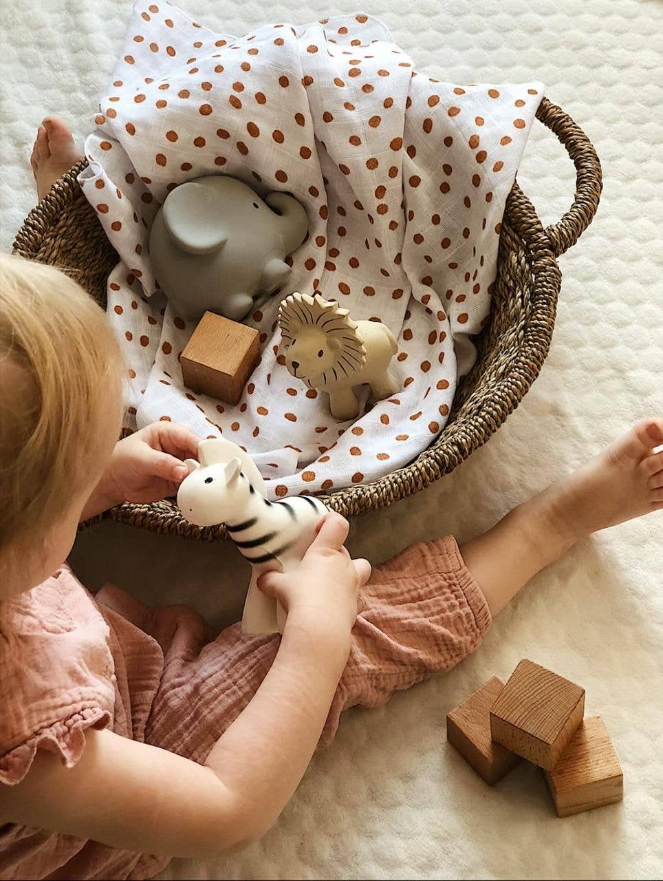 Tikiri Toys LLC - Elephant Natural Organic Rubber Teether, Rattle & Bath Toy