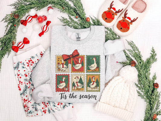 'Tis The Season Goose Graphic Tee  Stamps Graphic Sweatshirt
