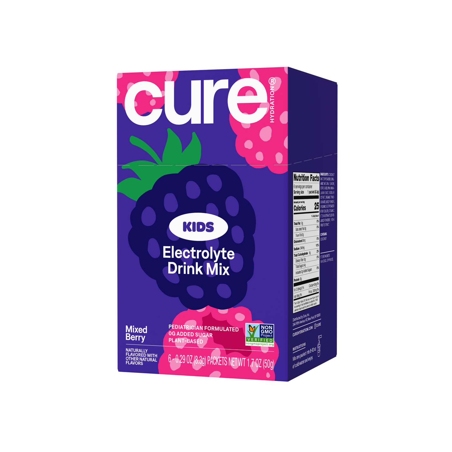 Cure Kids Hydration Mix -6 Serving Box - Mixed Berry