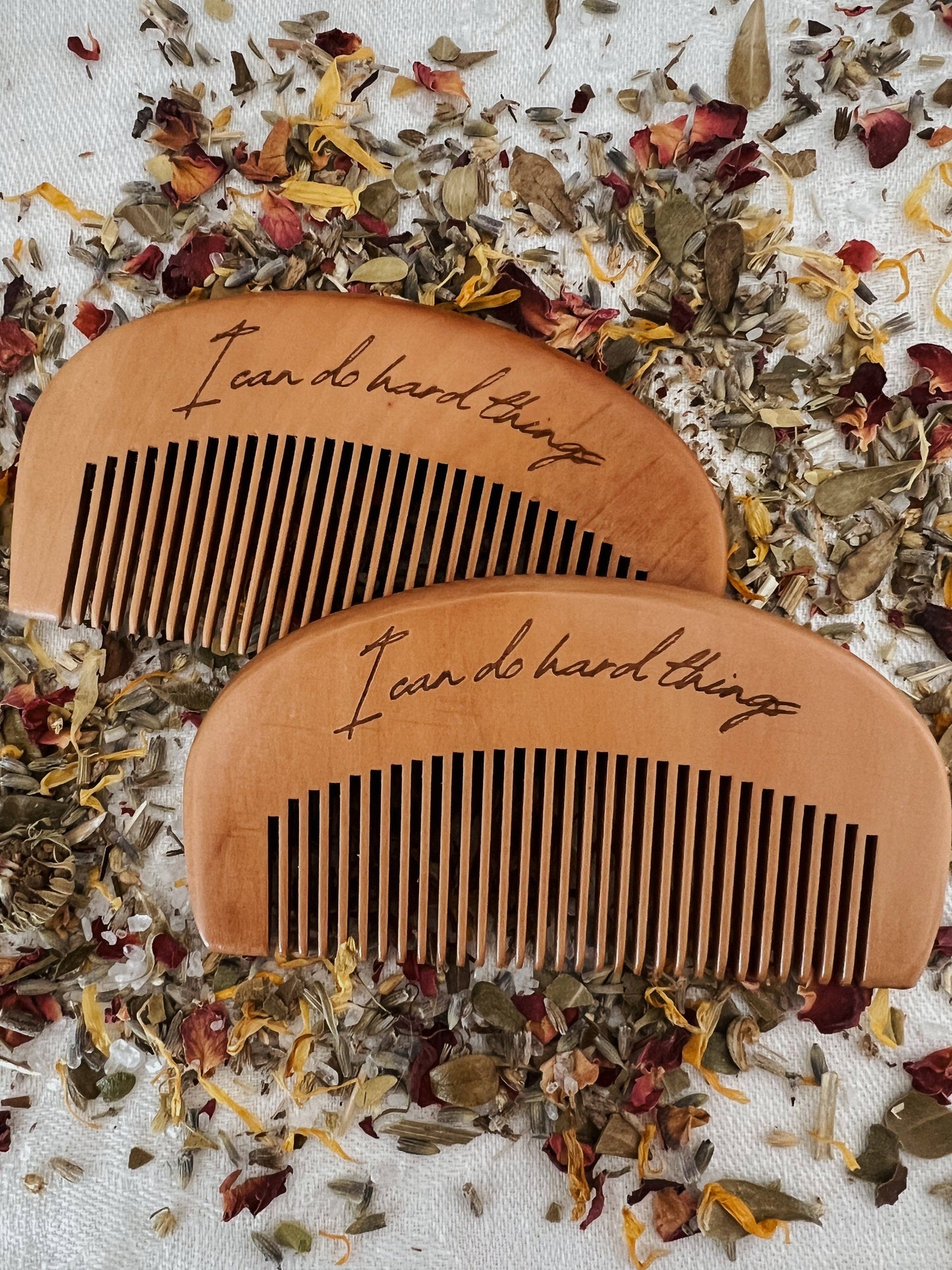 Engraved Wooden Labor Comb