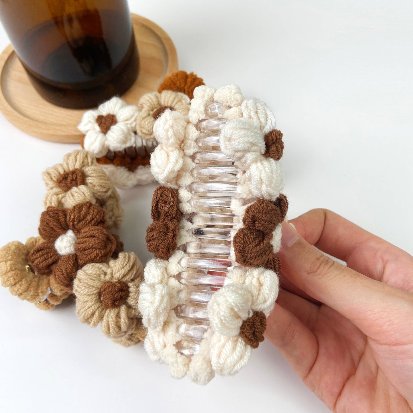 Gentle Knitted Flower Hair Clip