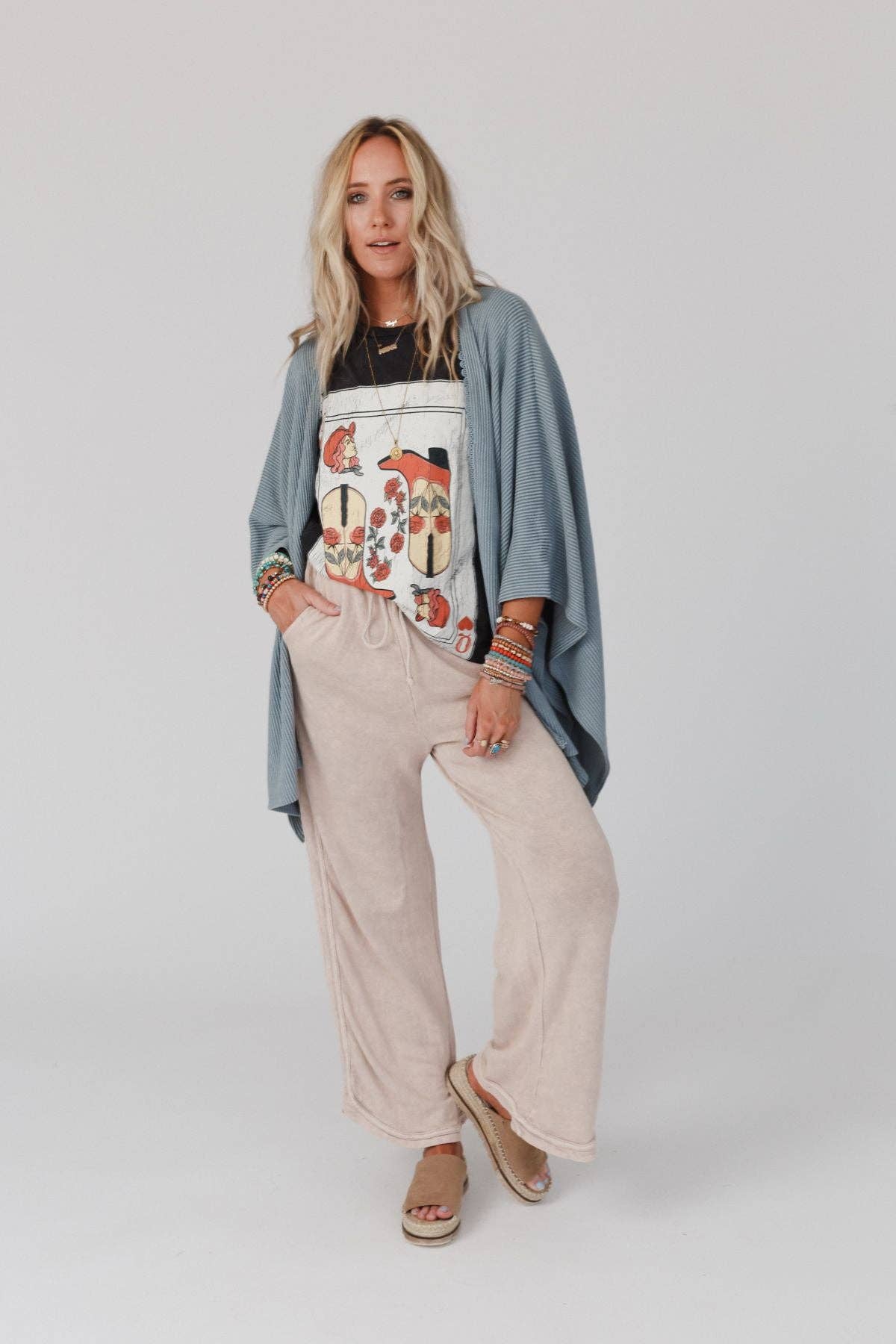 So Comfy Wide Leg Full Pant - Taupe