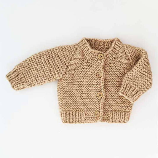 Latte Garter Stitch Cardigan