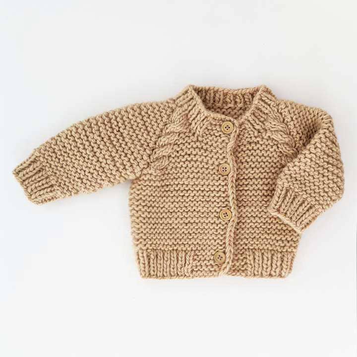 Latte Garter Stitch Cardigan