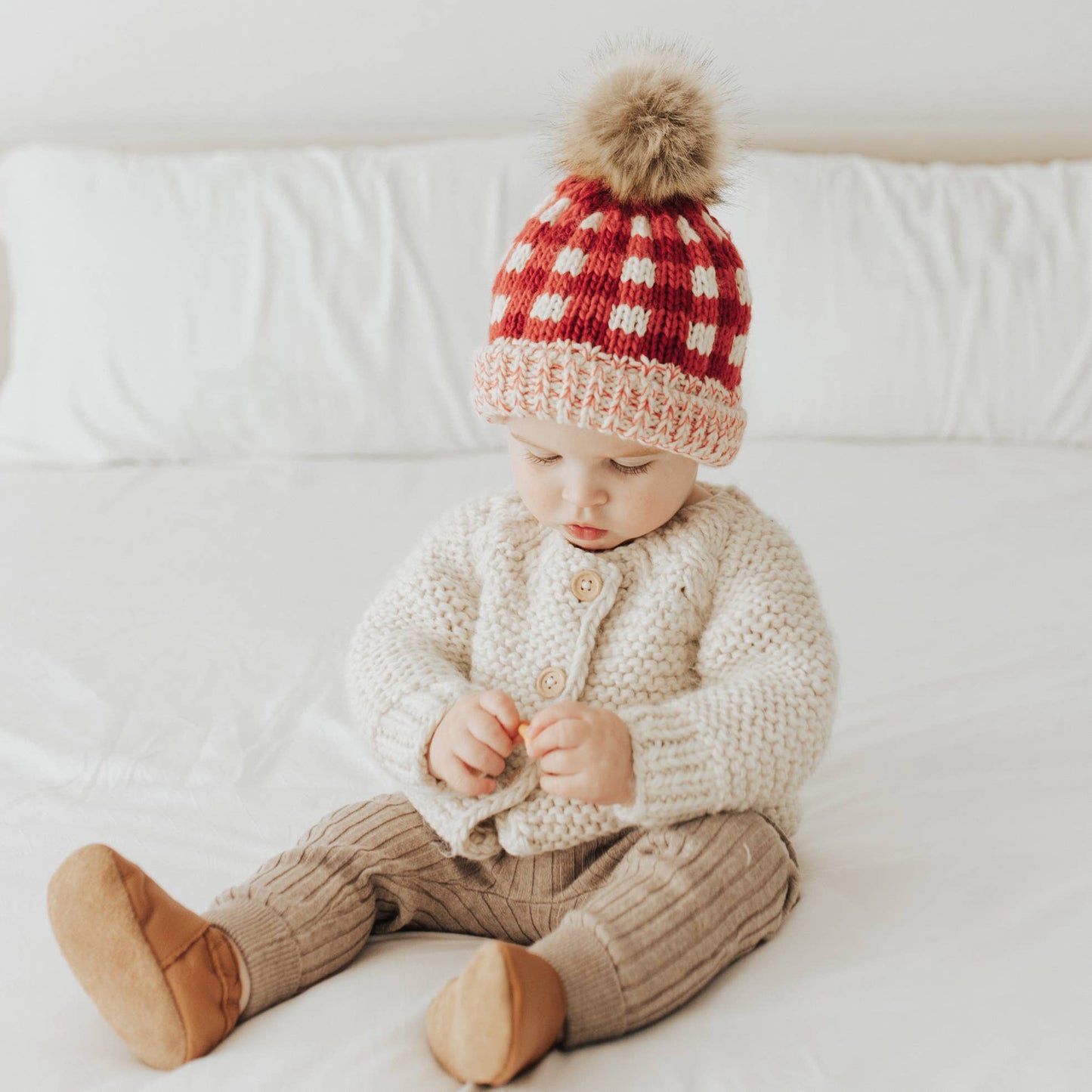 Buffalo Check Pom Pom Beanie