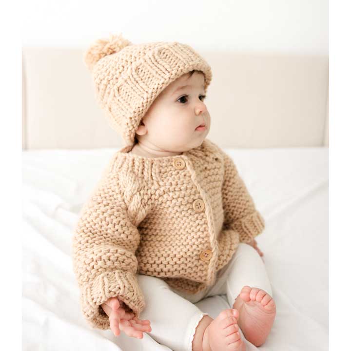 Latte Garter Stitch Cardigan