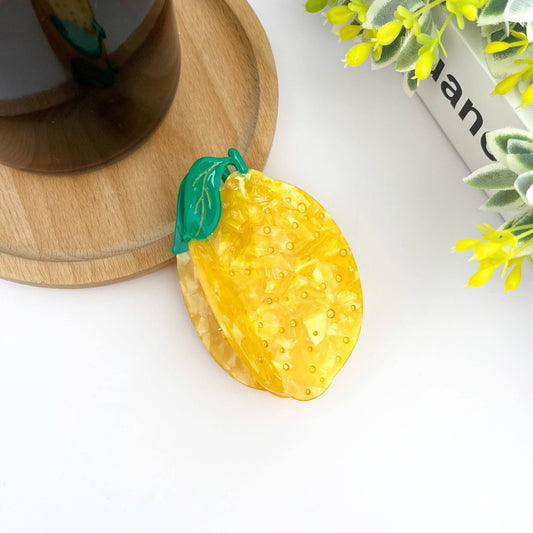 Acetate Yellow Lemon Hair Claw Clip, Women's Fruit Hair Clip