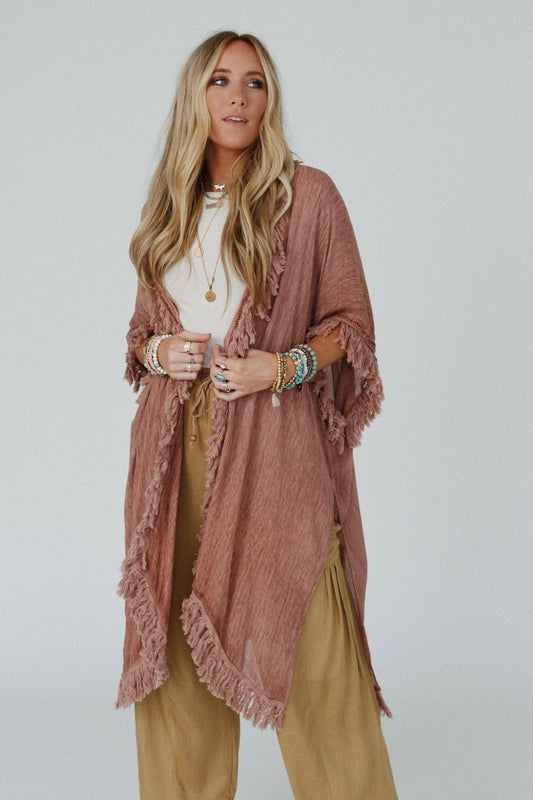On The Edge Fringe Kimono