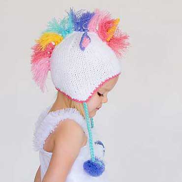 Huggalugs - Unicorn Pastel Earflap Beanie Hat Baby & Kids