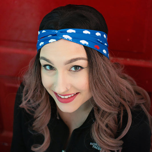 Red and Blue Buffalo Headband