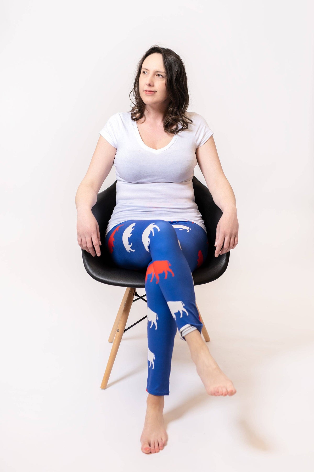 Cozy Adult Red and Blue Buffalo Leggings