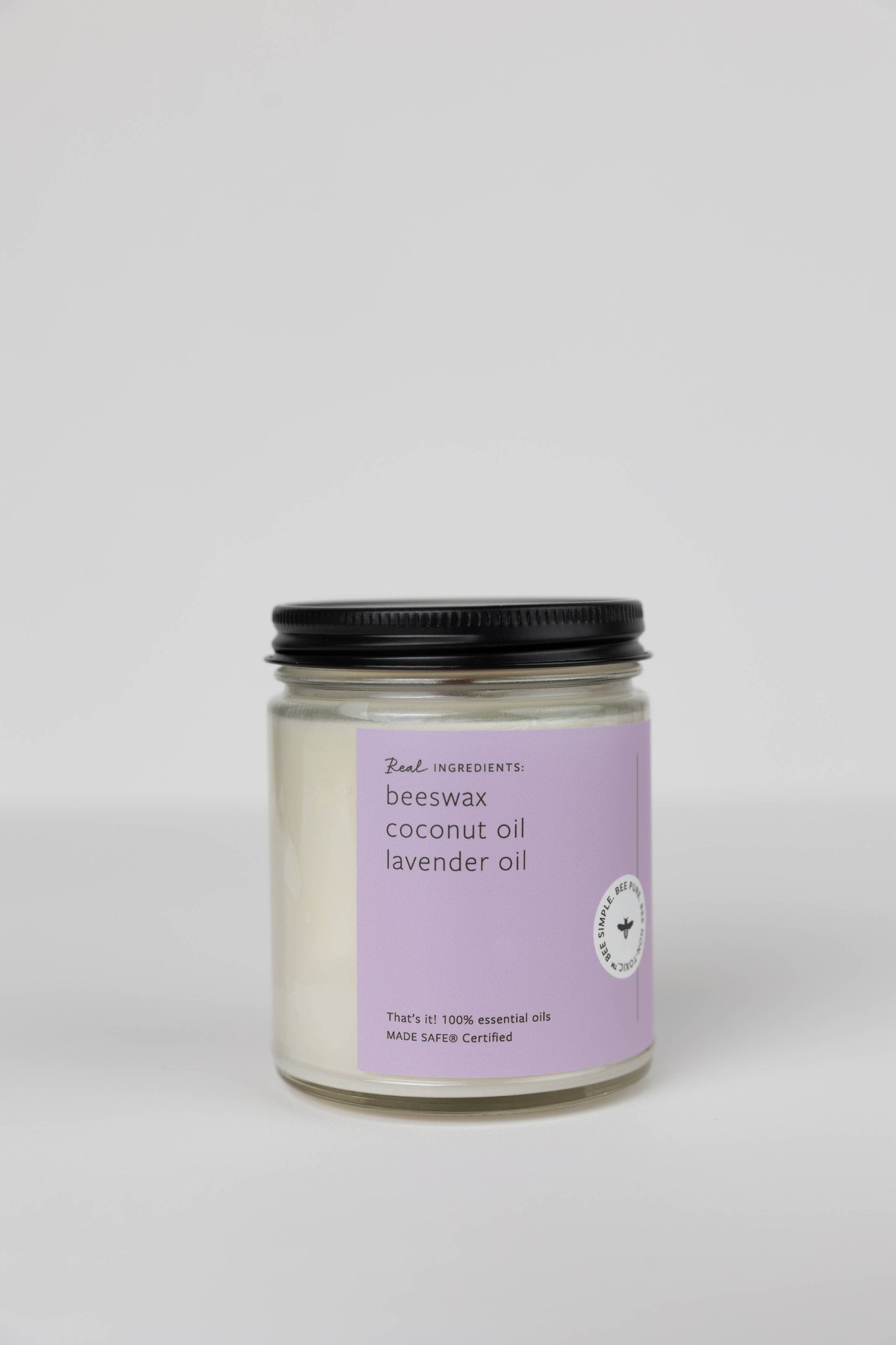 Lavender Essential Oil Beeswax Wooden Wick Jar Candle
