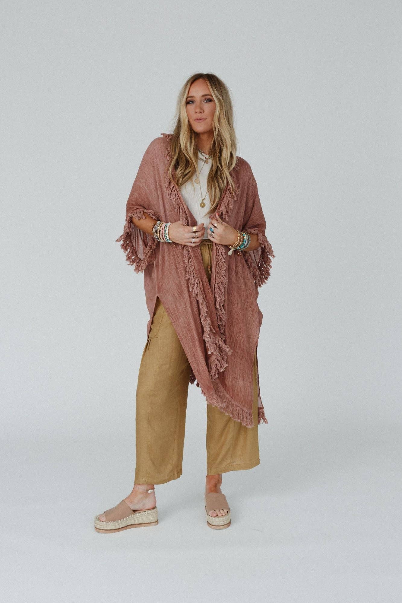On The Edge Fringe Kimono
