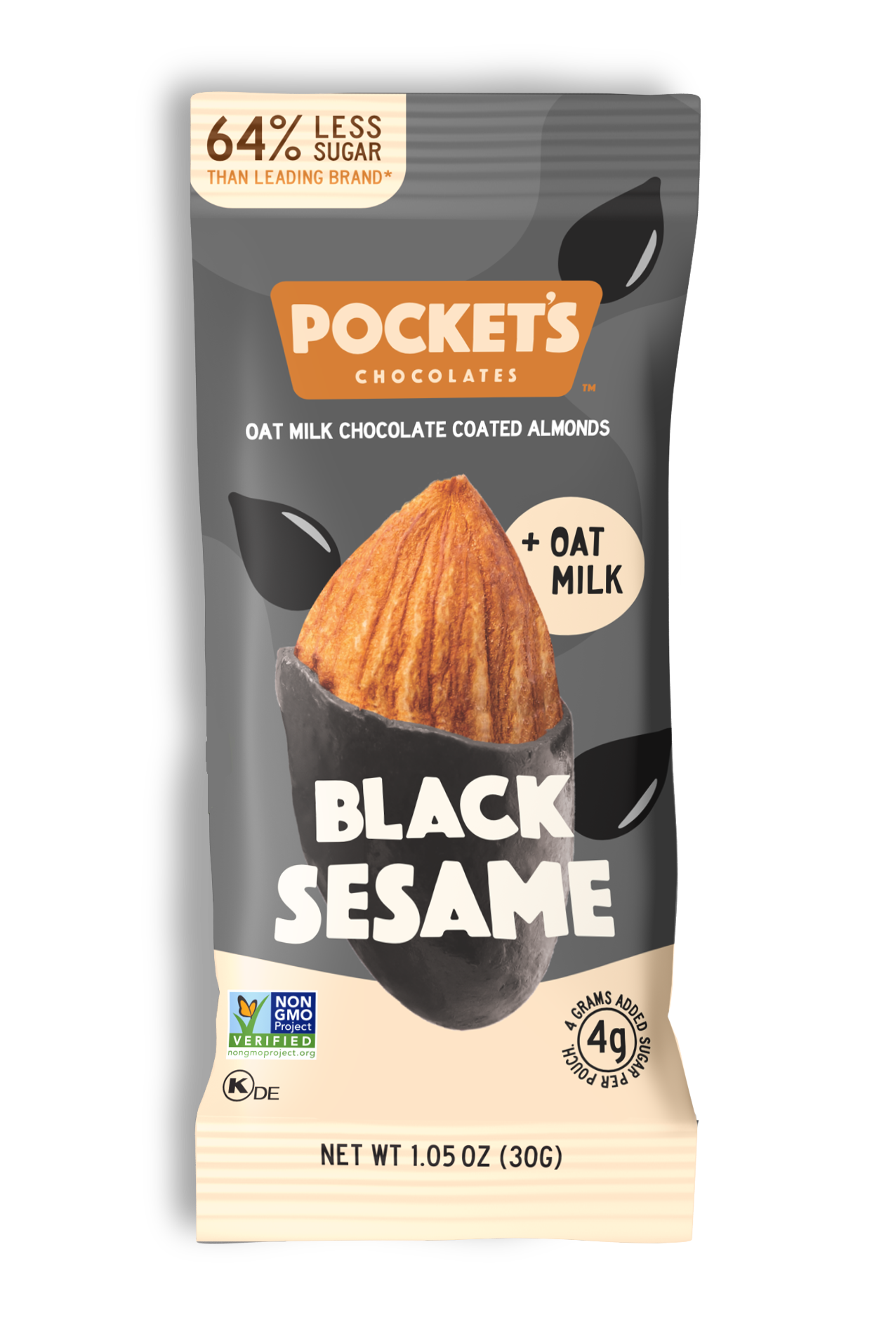 Black Sesame Chocolate Almonds, 1.05 oz Single Serve Packs