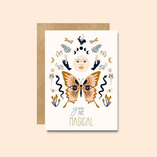 Little Viper Co - You Are Magical - Moon Witch Moth - Blank Greeting Card