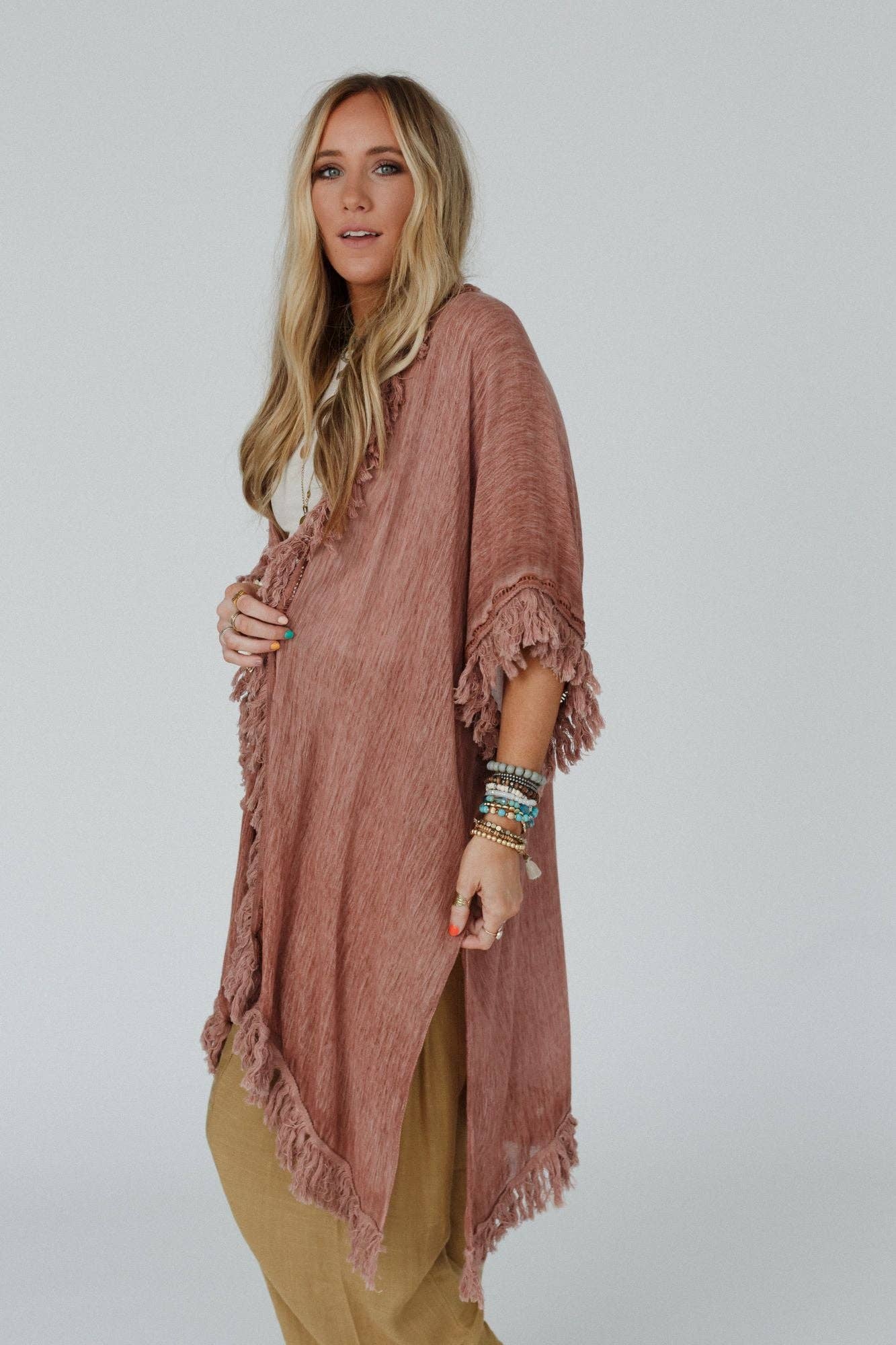 On The Edge Fringe Kimono