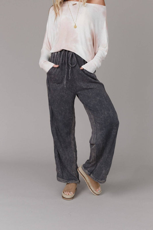 So Comfy Wide Leg Full Pant - Charcoal