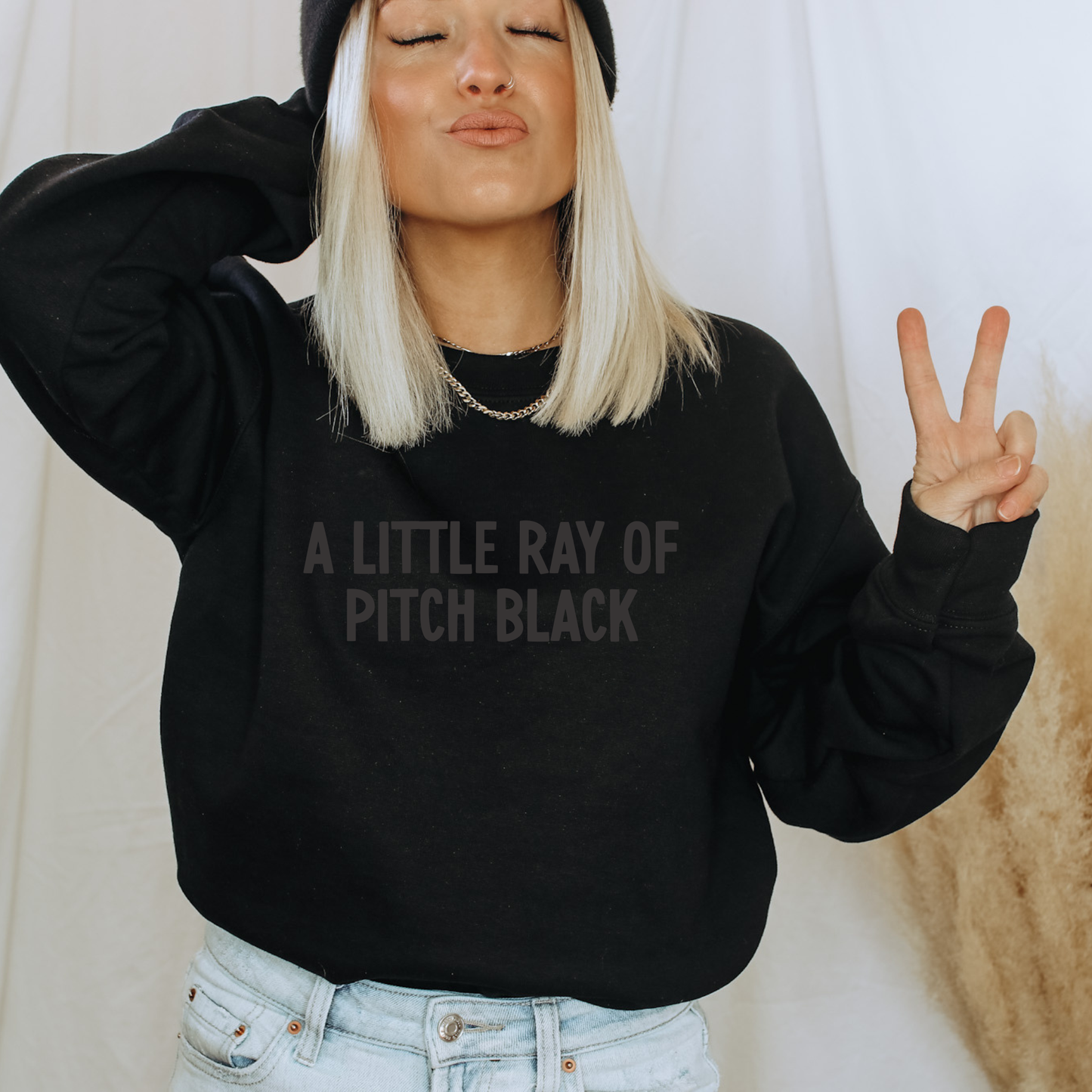A Ray of Pitch Black Sweatshirt - 3D Puff Print