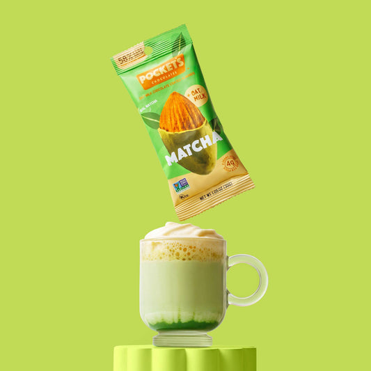 Pocket's Chocolates (Formerly Pocket Latte) - Matcha Chocolate Almonds, 1.05 oz Single Serve Packs
