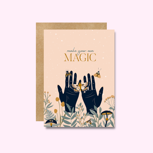 Little Viper Co - Make Your Own Magic - Witchy Moth - Blank Greeting Card