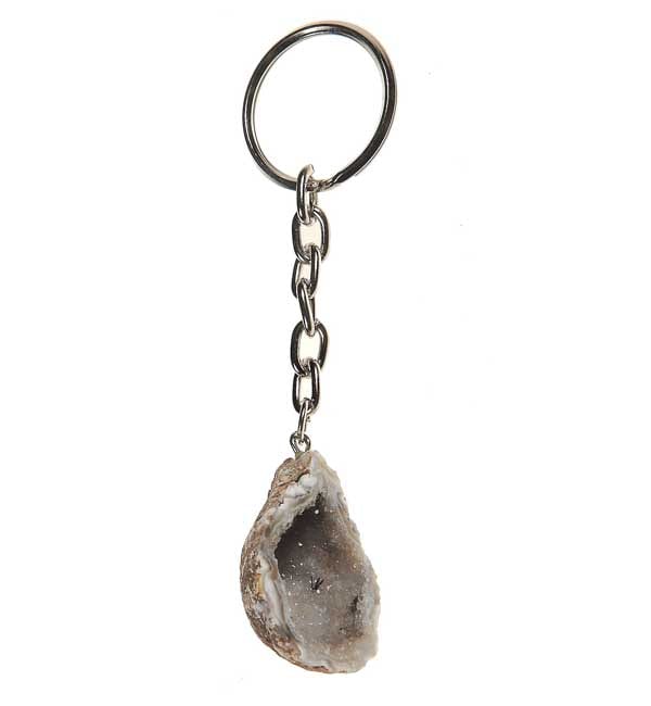 Natural Agate Geode Key Chain | Gemstone Key Chain