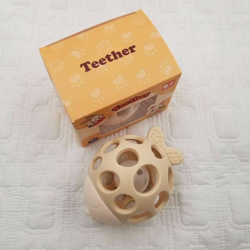 Fish Silicone Teething Ball Rattle Toy